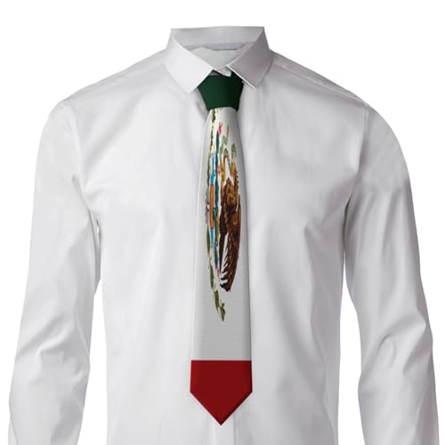 Mexican Flag Portable And Comfortable Skin Friendly Men'S Silk Tie4