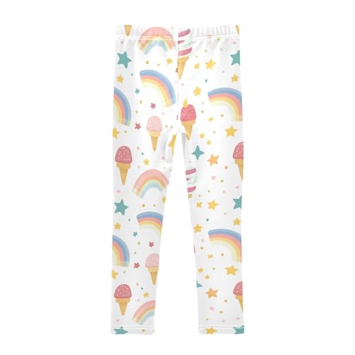 Stars Rainbow Ice Cream Girls Casual Leggings for Kids Printed Long Pant Bottoms Stretch and Soft2