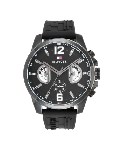 Tommy Hilfiger Tucker with Qtz Multifunction Black Dial Black Strap Watch for Men - TH1710699W