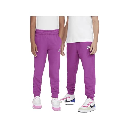 Nike Sportswear Club Fleece Big Kids' Joggers (FD3008-518, Hot Fuchsia/White) Size Large