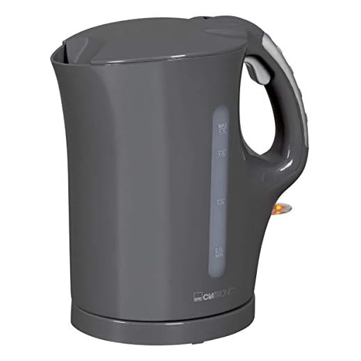 Clatronic WK 3445 - Hervidor de agua (1,7 L, 2 indicadores de nivel de agua exteriores, elemento calefactor de acero inoxidable), color gris
