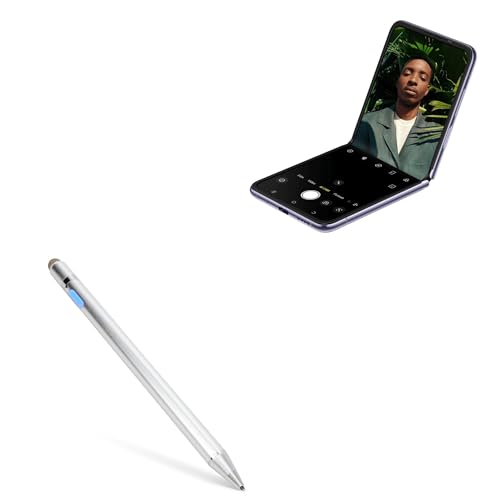 BoxWave Stylus Pen Compatible with Tecno Phantom V Flip - AccuPoint Active Stylus, Electronic Stylus with Ultra Fine Tip - Metallic Silver