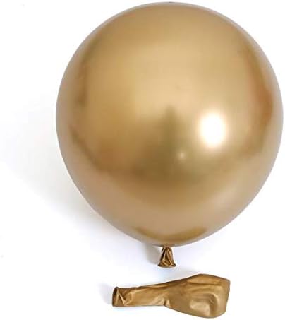 50 PCS 12 Inches Metallic Gold Latex Balloons Ultra Shiny Chrome Golden Color Large Thick Big Round Biodegradable Bulk Helium Gas or Air Inflated for Kids Birthday Wedding Party Decorations Supplies