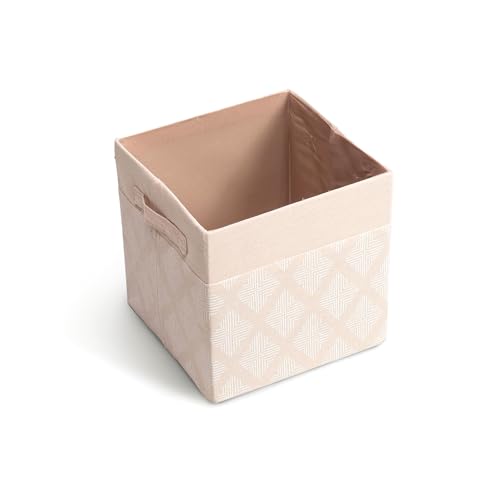 The Secret Home - Cajonera de Tela Cuadrada - 27 x 27 x 27 cm - Cajón Auxiliar Plegable - Cesto para Organización del Hogar (Modelo 2 - Rosa)