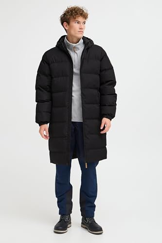 NORTH BEND NBEliot Herren Steppmantel Winterjacke Outdoorjacke atmungsaktiv wasserdicht Winddicht mit Kapuze Reißverschlusstaschen TPU-Membran, Größe:M, Farbe:Black (1001)