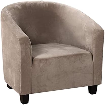 Tub Chair Covers for Armchairs, Smooth Fabric Armchair Covers Stretch Armchair Slipcover Removable Washable Sofa Couch Cover for Dining Living Room Office Reception (Khaki)
