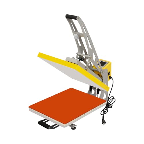 DeeDuud - Prensa de transferencia textil (2500 W, máquina de sublimación, 40 × 50 cm, prensa de calor, multifunción, color amarillo