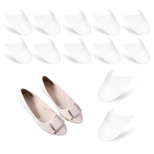 Wanmu 12 Pcs Plastic Shoe Tree Stretcher Sneaker Form Insert Adjustable Boot Shaper Holder Bulk, Shoe Shaper Inserts for Men Women for Sneaker Leater Golf Mules Shoes &Boot, White