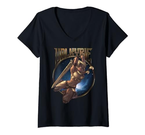 T-shirt col V Valkyrie Marvel Avengers femme haut coton imprimé