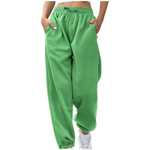 Womens Casual Joggers Cotton Sweatpants,Women Solid Color Trendy Athletic Pants,High Waisted Cute Sport Clothes