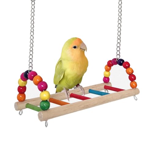 Image of Bird Swing Conure Toys, Parrot Climbing Hammock for Parakeet, Lovebird, Budgie, Cockatiel, Conure, Small Birds