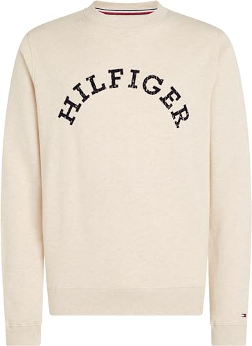 Tommy Hilfiger Herren Sweatshirt ohne Kapuze, Elfenbein (Calico Heather), XS 4