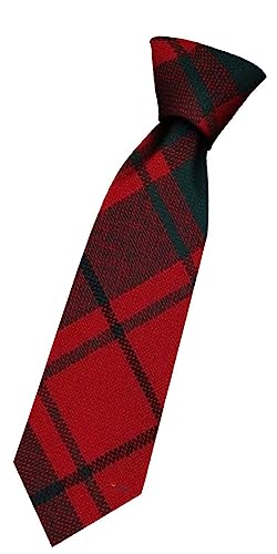 Cravate en laine enfant tartan MacDonald rouge fabriqué en Écosse I LUV LTD