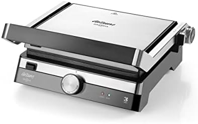 Arzum Panini Press, Sandwich Maker, Electric Indoor Grill, Stainless Steel Top Surface, Non-stick Die-cast Aluminium Plates, Upright Storage, Opens 180 degrees, 6 Slices, 1500W, Large (AR2023-UL)