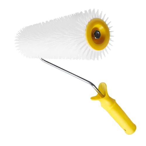 SHINEOFI 9 Inch Self Leveling Defoaming Paint Roller Brush for Cement Flooring High Low Teeth Spiked Roller Tool for Screed and Floor Coating