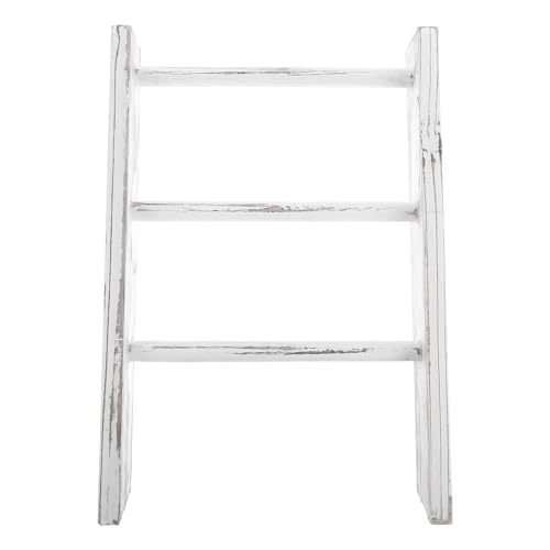 Hemobllo Mini Porte-Serviettes Échelle Blanche pour Salle de Bain et Cuisine Rangement Compact et Décor Rustique Support Pratique pour Torchons de Style Campagne