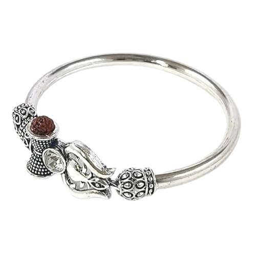 Sacred Serenity Spiritual Silver Plated Alloy Rudraksha Shiv Trishul Damroo Om Kada for Men (B0D49DT8LK) Amazon Price History, Amazon Price Tracker