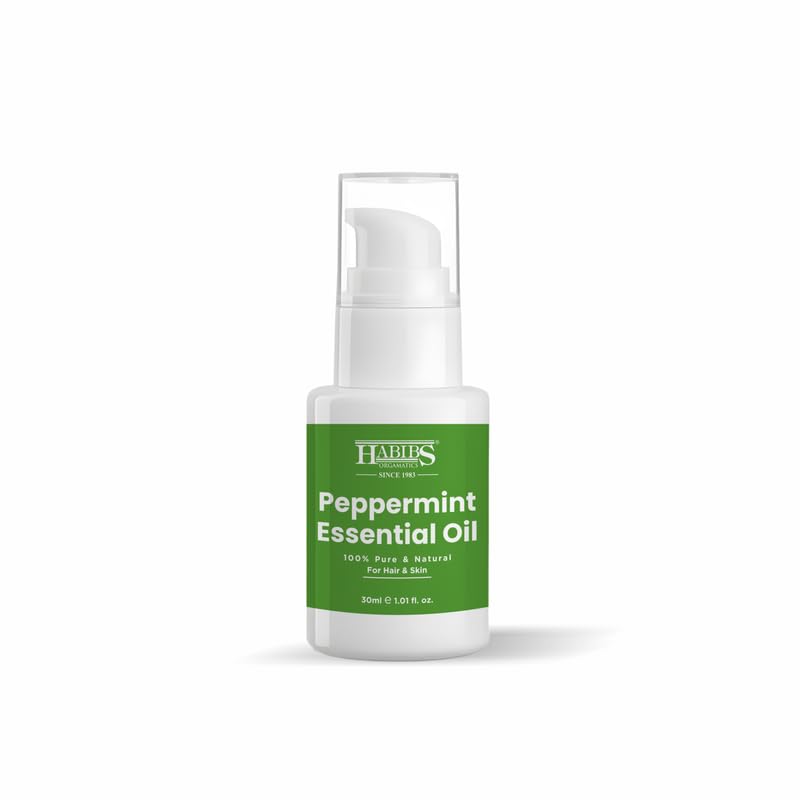 Image of Habibs Orgamatic Pure Peppermint Essential Oil - 100% Undiluted, Therapeutic Grade for Energy, Headaches & Digestion 30ML