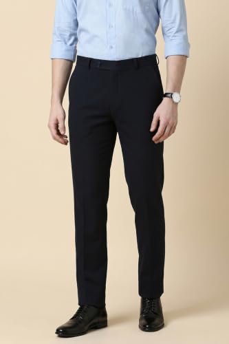 Image of Peter England Men's Premium Formal Stretchable Knit Super Slim Fit Trouser | Comfort Lycra | 360-Degree Stretch