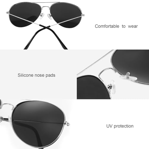 Image of Mepase 50 Pcs Classic Pilot Sunglasses Bulk Driving Polarized UV Proof Metal Frame Sunglasses for Men Women Party