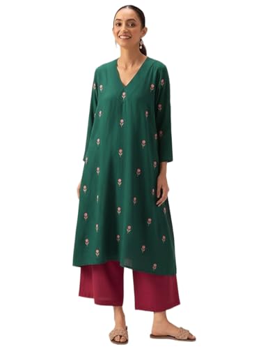 Image of ANNI DESIGNER Viscose Blend Kurta for Women | Kurti Set Woman | Kurta with Palazzo | A Line Printed Co Ord Outfit | Cord Ethnic Suit | Indian Office Party Traditional Clothing Fashion Premium Look