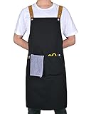 Small snail Verstellbare Schürze mit 2 Taschen Schürzen Wasserdicht Segeltuch Kochenschürze Lange Krawatten Lätzchen Gartenarbeit Küche Restaurant Grillschürze für Unisex Damen Herren Schwarz