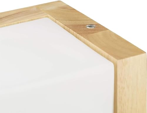 Aplique de pared de madera con vidrio esmerilado casquillo E27 interior 7