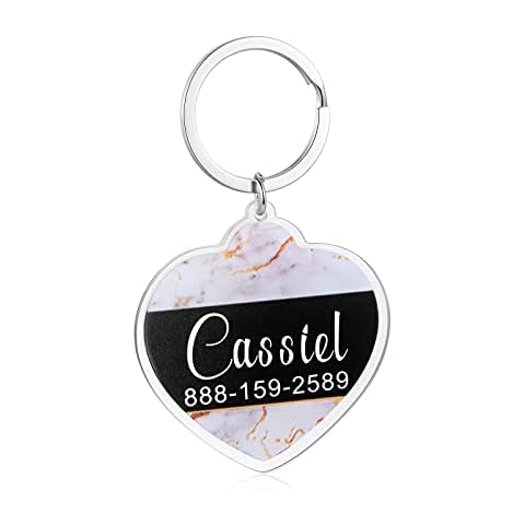 Dog Cat ID Tag Large Size Personalized with Engraved Pet ID Tags Custom Phone Number Pet's Name Dog Cat Personalized Collar Accessories for Your Pet Anti-Lost (Heart-Shaped-1) Cover
