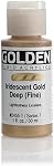 Acryliques fluides par Golden, Iridescent Gold Deep (fin), 1 fl. oz. Bouteille, Peinture Acrylique Professionnelle, Semi-Opaque