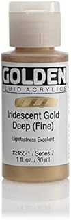Pro-Art Golden Fluid Acrylic Paint 1 oz-Iridescent Gold Deep, 30 ml (Pack of 1)
