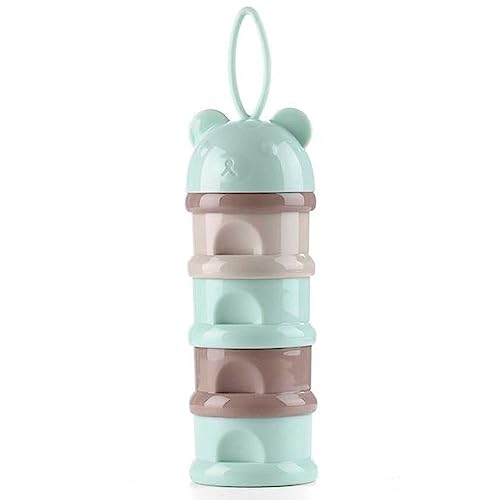 Image of Polypropylene 4 Layers Bear Style Portable Food Grade Material Food Storage Box Toddle Snacks Box Baby Milk Powder Container (Multi), Multicolor