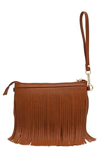 Image of FashionPuzzle Small Fringe Crossbody Bag with Wrist Strap