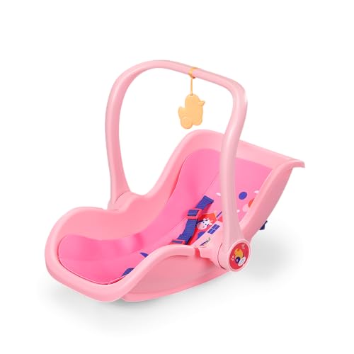 BABY born Siège bébé Rose, siège Auto pour poupée avec poignée de Transport, Harnais de sécurité et Pendentif