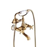 Grifo mezclador de baño antiguo montado en la pared, grifo mezclador de ducha...