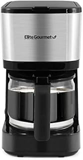 Elite Gourmet EHC9420 Automatic Brew & Drip Coffee Maker, with Pause N Serve, Reusable Filter, On/Off Switch, Water Level Indicator, 5-Cup, Stainless Steel
