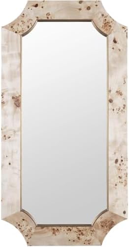Rectangular Wall Mirror-54 Inches Tall And 28 Inches Wide-Poplar Burl/Weathered Brass Finish Varaluz Lighting 449Mi28b