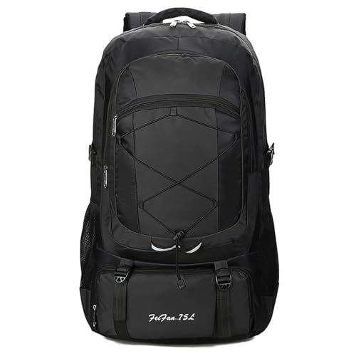 PORRASSO 75L Zaino da Trekking Zaino Impermeabile Zaini Hiking Backpack per Donna Uomo Campeggio Arrampicata Viaggio Sport Nero
