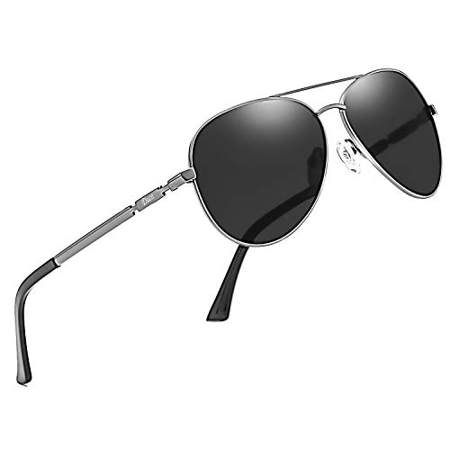 DUCO Classic Polarised Mirrored Pilot Sunglasses Mens Womens Vintage Polarized Sun Glasses Designer Shades 3025K (Gunmetal)