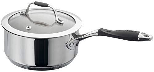 Stellar James Martin Stainless Steel 16cm 1.5L Saucepan with Vented Glass Lid, Induction Ready, Oven Safe, Dishwasher Safe Fully Guaranteed