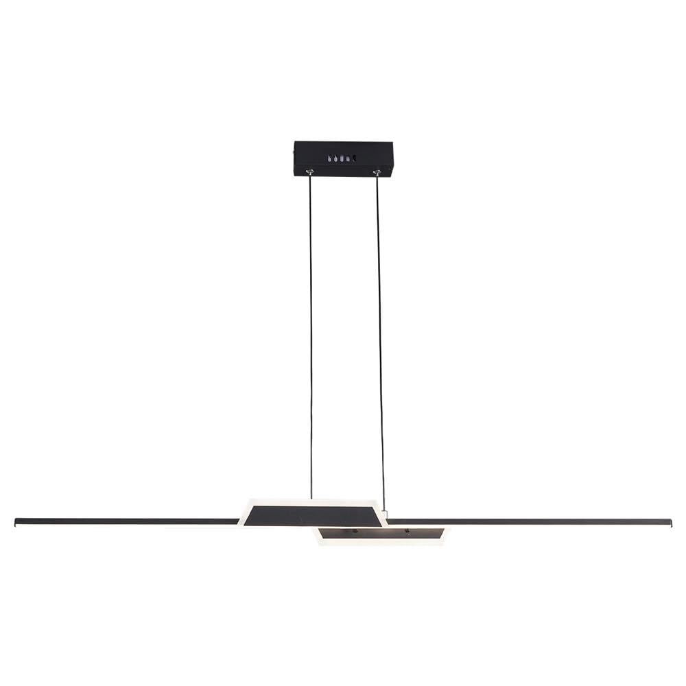 HXYSXHJUO Dimmable Linear Pendant Light Fixture - Black Metal Chandelier for Kitchen Island, Dining Room, Bar, and More