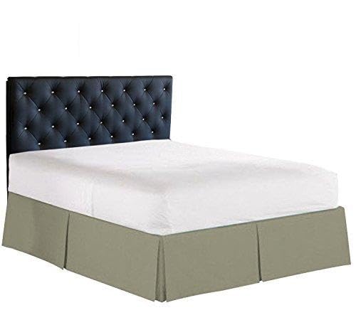 Elegance Linen? Luxury 1500 Thread Count Wrinkle & Fade Resistant Egyptian Quality Bed Skirt / Dust Ruffle - Pleated Tailored 14inch Drop, Full , Sage-Green by Elegance Linen