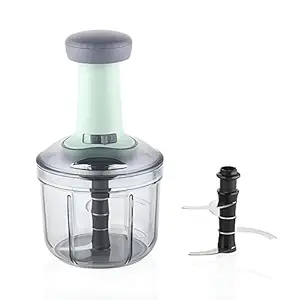 Flossymart Food Chopper 900ml, Steel Large Manual Hand-Press Vegetable Chopper Mixer Cutter to Cut Onion, Salad, Tomato, Potato