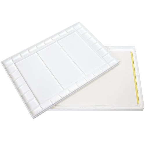 Masterson Sta-Wet Super Pro Palette Bundled Set 11.5x15.5in Wet Paint Palette with 32 Well Watercolor Palette, 30 Acrylic Paper Refill Sheets and 3 Sponge Refill Pack, Keeps Paint Fresh, Made in USA