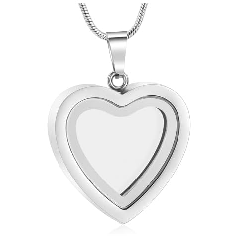 Heart Shaped Glass Cremation Jewelry Necklace Cover