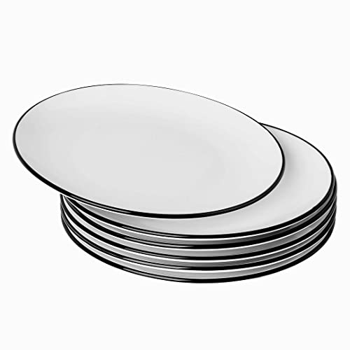 Yolife 8 Inch Dinner Plates Set Of 6, Ceramic Side Plates Set For Dessert, Salad, Appetizer #TOP6