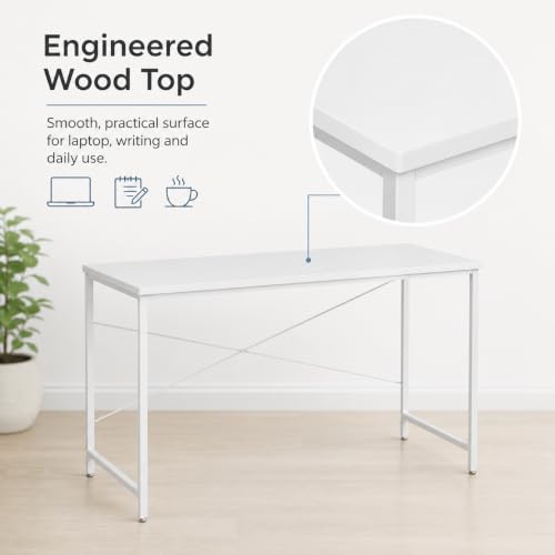 Image of FURLAY Slate Office Desk & Study Table for Students & Home Office, Engineered Wood Desk, Laptop & Computer Desk for Bedroom, Office, Work from Home | DIY (FFTS19, 91x45x77 CM)