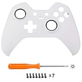 eXtremeRate White Replacement Faceplate Front Housing Shell with Thumbstick Accent Rings for Xbox One Elite Remote Controller Model 1698 - Controller NOT Included - Image 3