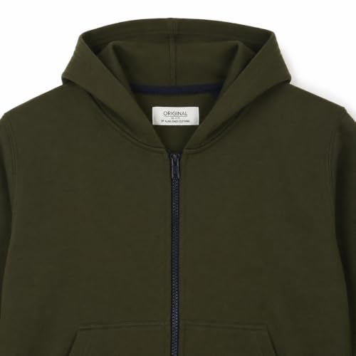 Image of Alan Jones Clothing Boys Hooded Sweatshirt | Full Zip Closure | Full Sleeves | Kangaroo Pocket | Regular Fit | Winter Jacket for Boys | Age 5-16 Years