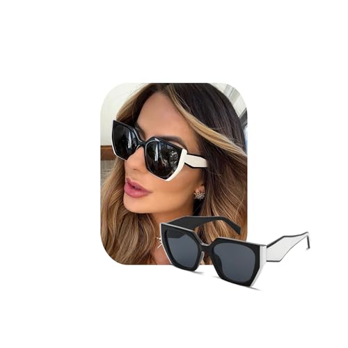 JiSoo Oversized Cat Eye Sunglasses for Women, Big Sunglasses for Women Oversized, Trendy Square Cateye Sun Glasses