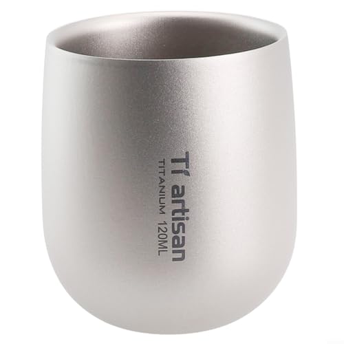 Taza de camping de doble pared de 120 ml, taza aislada para café, té, agua, jugo para aventuras al aire libre